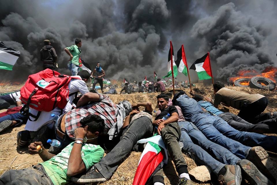 إصابات جراء قمع الاحتلال للمشاركين بجمعة "مخيمات لبنان" شرق قطاع غزّة