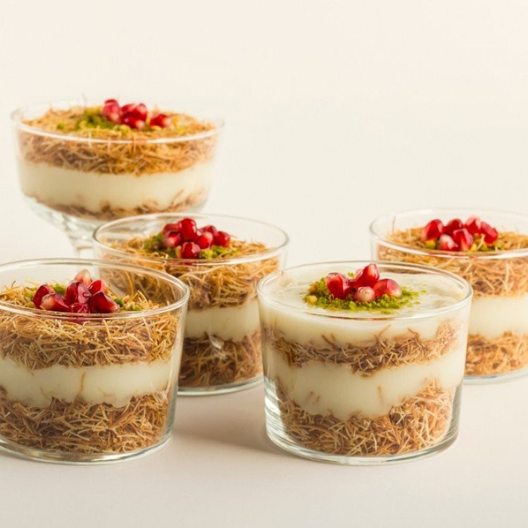 طريقة عمل حلى كاسات "الكنافة بالقشطة"