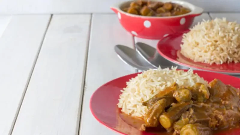طريقة تحضير البامية مع الأرز الأبيض