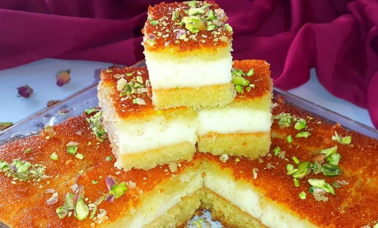 البسبوسة بالقشطة