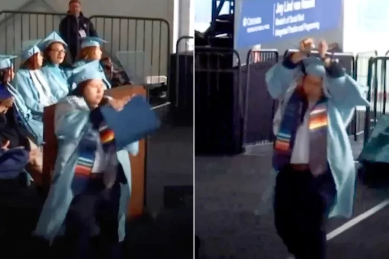 طالبة بجامعة كولومبيا تمزّق شهادتها احتجاجا على التواطؤ في إبادة الفلسطينيين