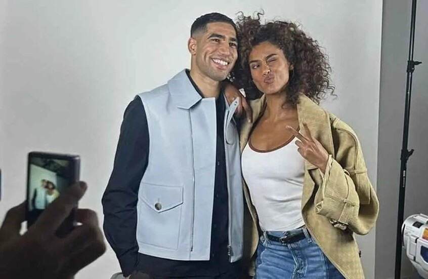 بعد شائعات ارتباطه بهاندا واندا.. ظهور مثير للجدل لأشرف حكيمي مع عارضة أزياء هولندية